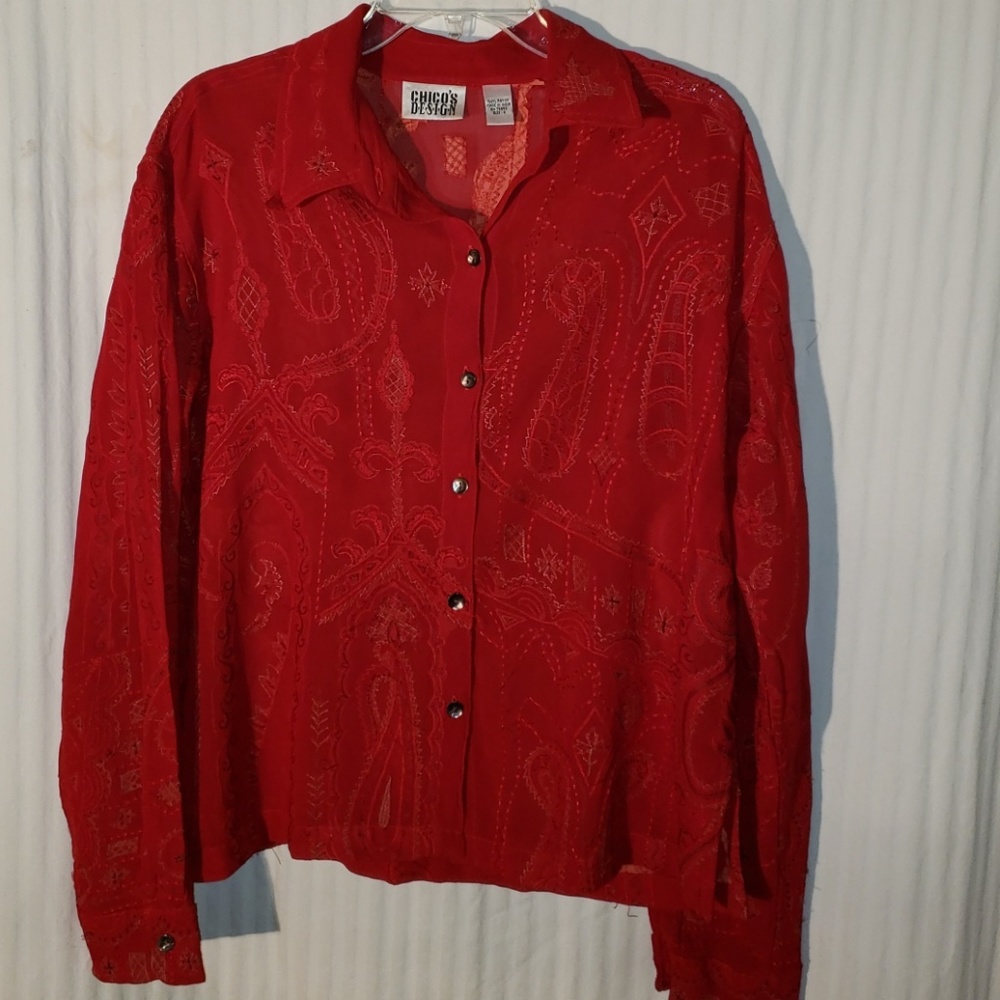 Chico's  red shirt